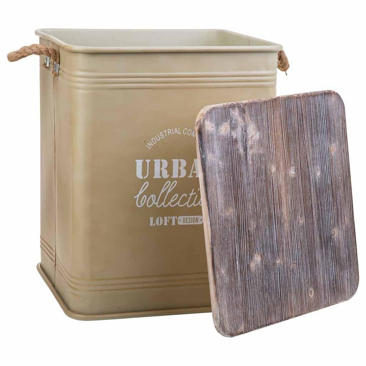 KORB aus Metall, beige, 41x52cm - Beige, Metall (52/41/41cm) - Wanderlust