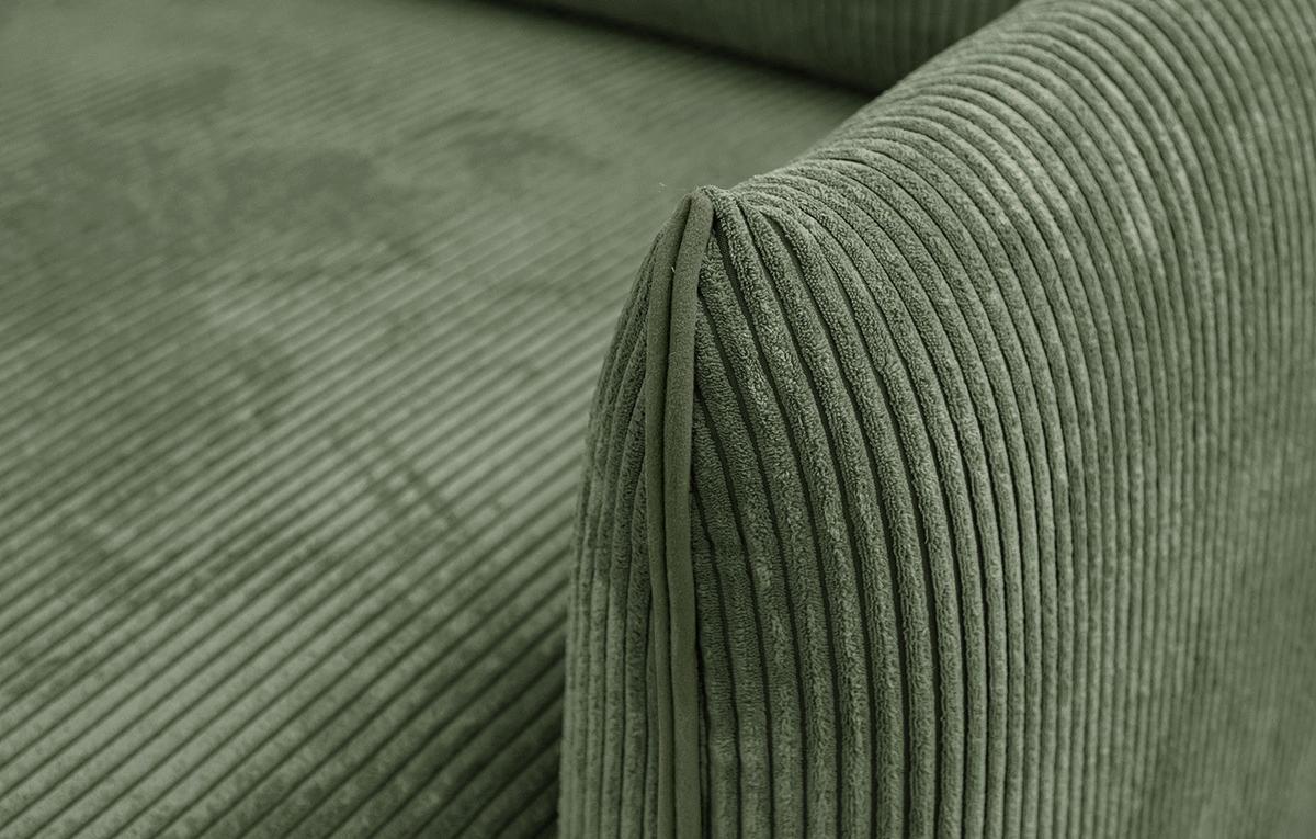 ECKSOFA TAUER 3-Sitzer, olivgrün - Schwarz/Olivgrün, Holzwerkstoff/Kunststoff (206/173cm) - Wozimo