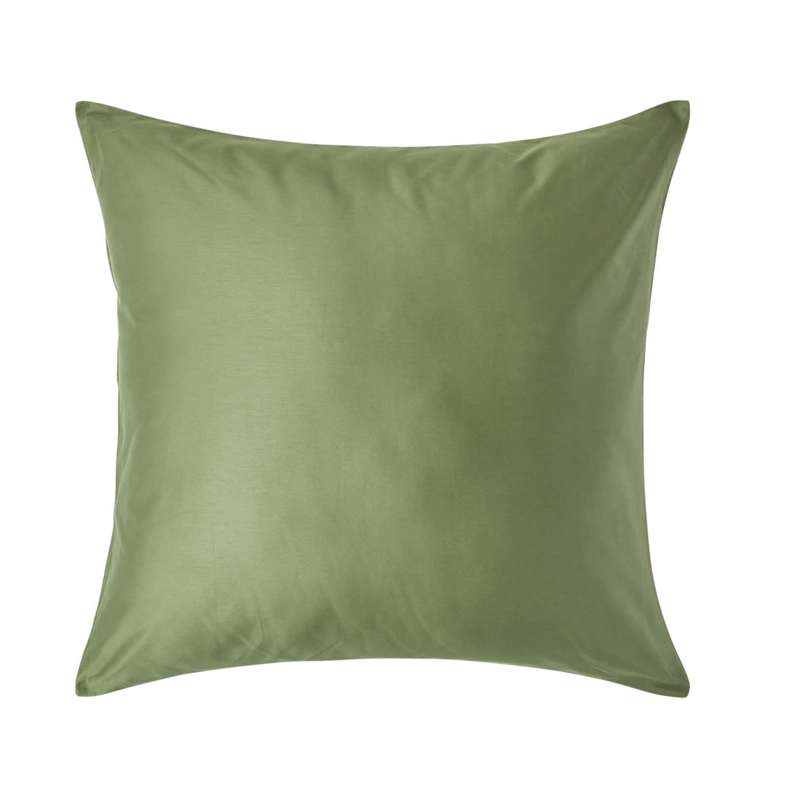 BIO-KISSENBEZUG Satin, Fadendichte 400 - Grün, Textil (80/80cm) - Homescapes