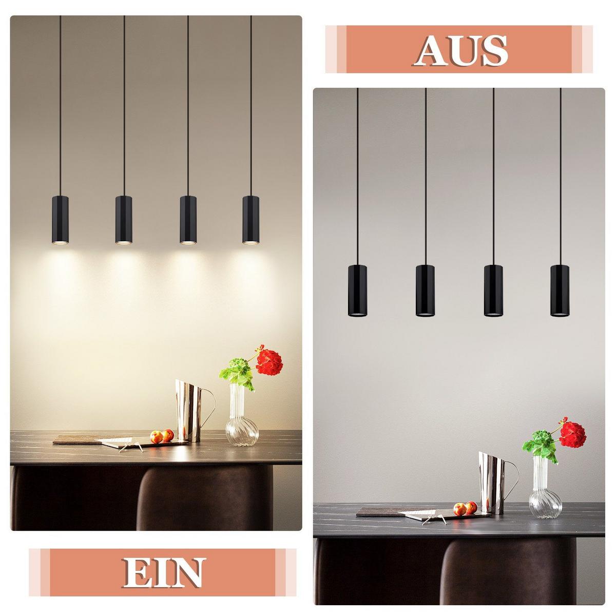 PENDELLEUCHTE Stärke 4-flammig 60/6/170 cm - Schwarz, Metall (60/6/170cm) - Nettlife