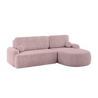 ECKSOFA mit Schlaffunktion und Bettkasten LIRA-L - 264x172x89 Rosa - Rosa, Holzwerkstoff/Textil (172/264cm) - ALTDECOR