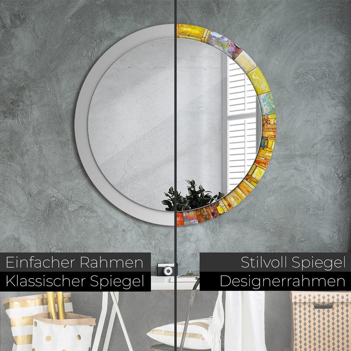 SPIEGEL Ø100 cm Rund mit Aufdruck - Schwarz, Glas (100/100/0.4cm) - TULUP