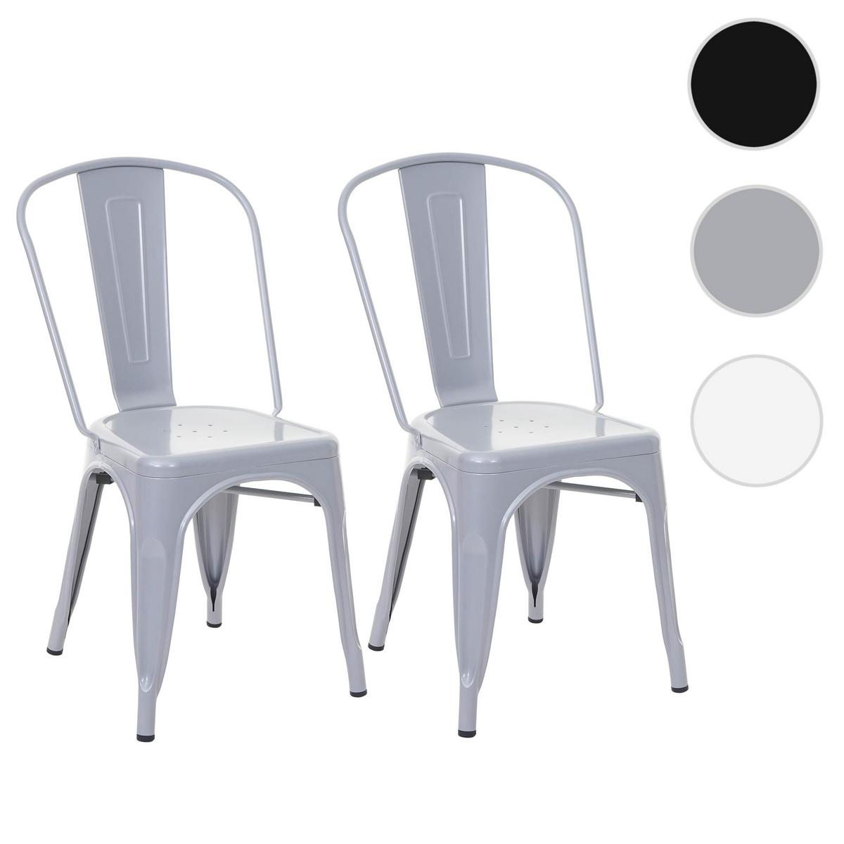 STUHL METALL Grau 2er-Set - Grau, Metall (45/87/43cm) - MCW