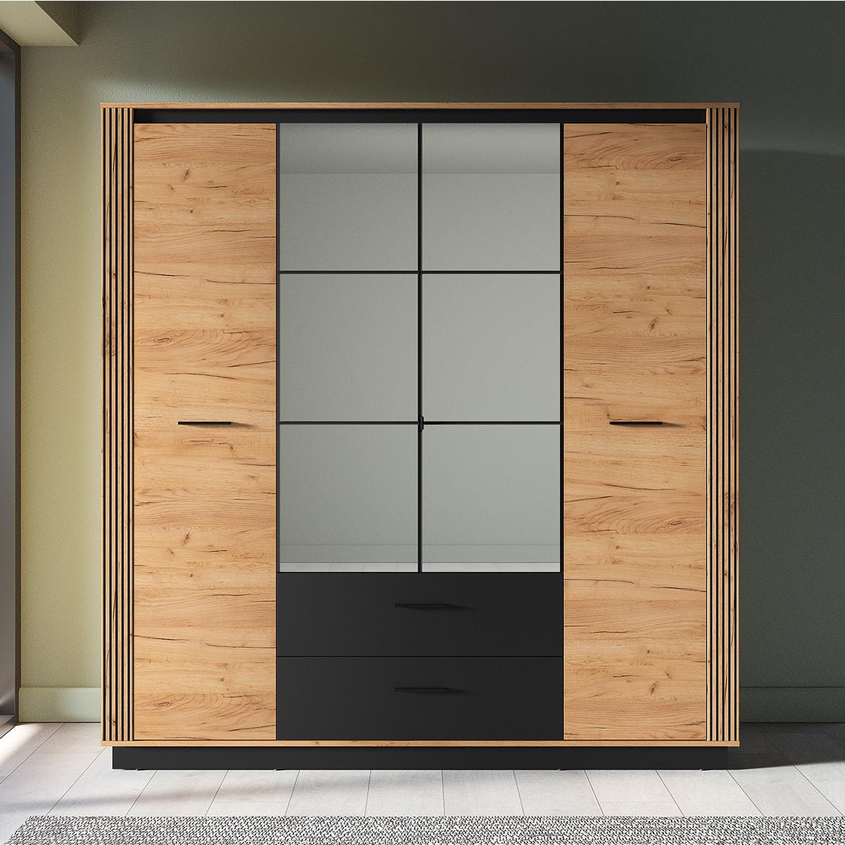 SCHRANK 4 Türen Solal Holz - Braun, Holzwerkstoff (200/210/58cm) - Petits-meubles