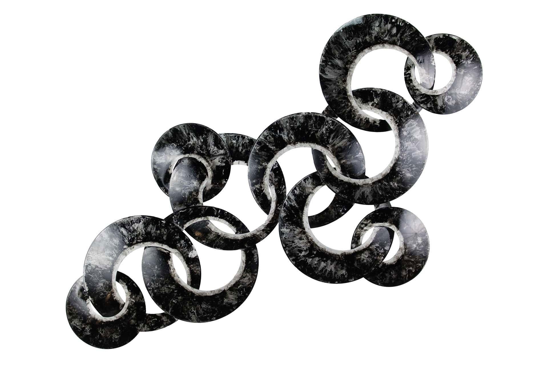 WANDDEKO Schwarz-Weiß 107/61 cm - Schwarz, Metall (3.1/61/7cm) - KUNSTLOFT