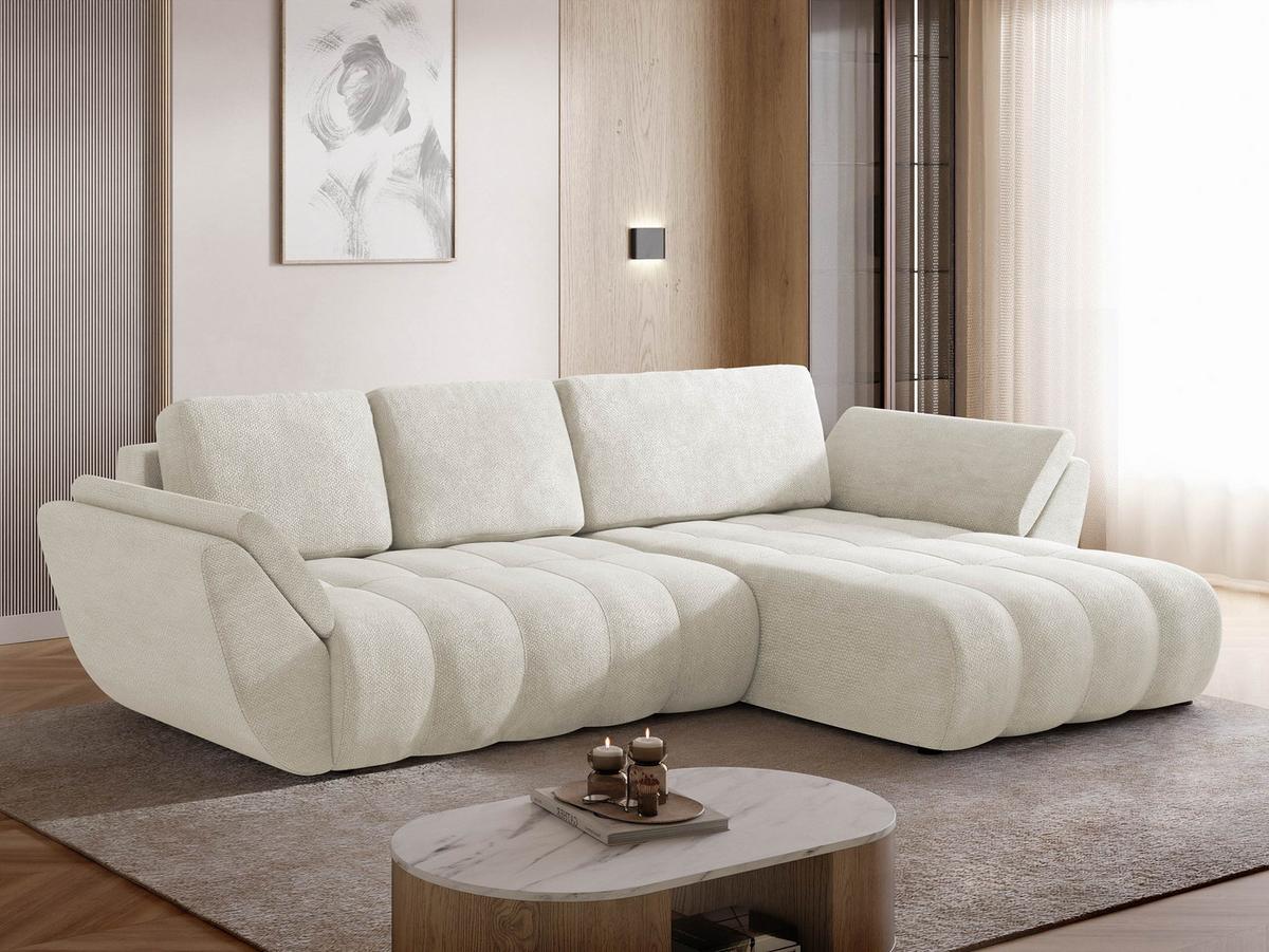 ECKSOFA Faro - Creme/Schwarz, Holz/Kunststoff (283/195cm) - MIRJAN24