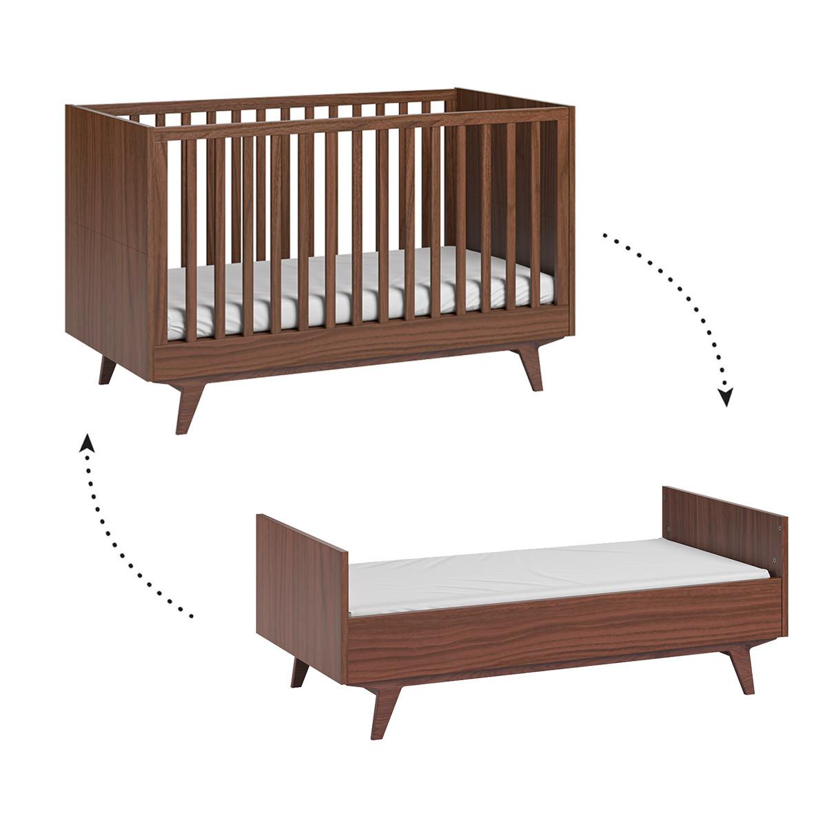 BABYZIMMER 2-teilig Mid Holz - Braun, Holzwerkstoff (144/90/75cm) - Petits-meubles