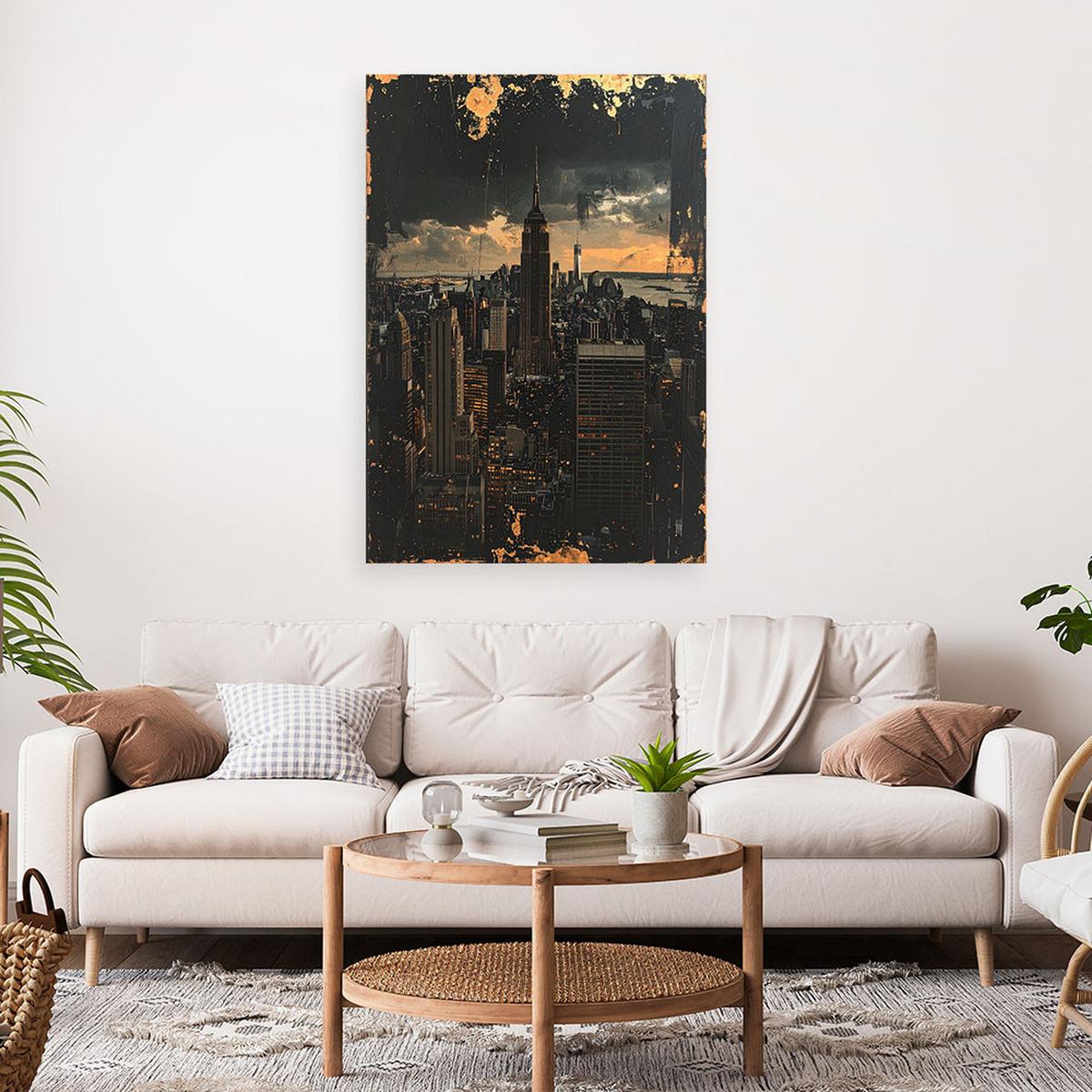 LEINWANDBILD Städte & Architektur 30x45cm - Goldfarben, Textil (30/45cm) - Feeby
