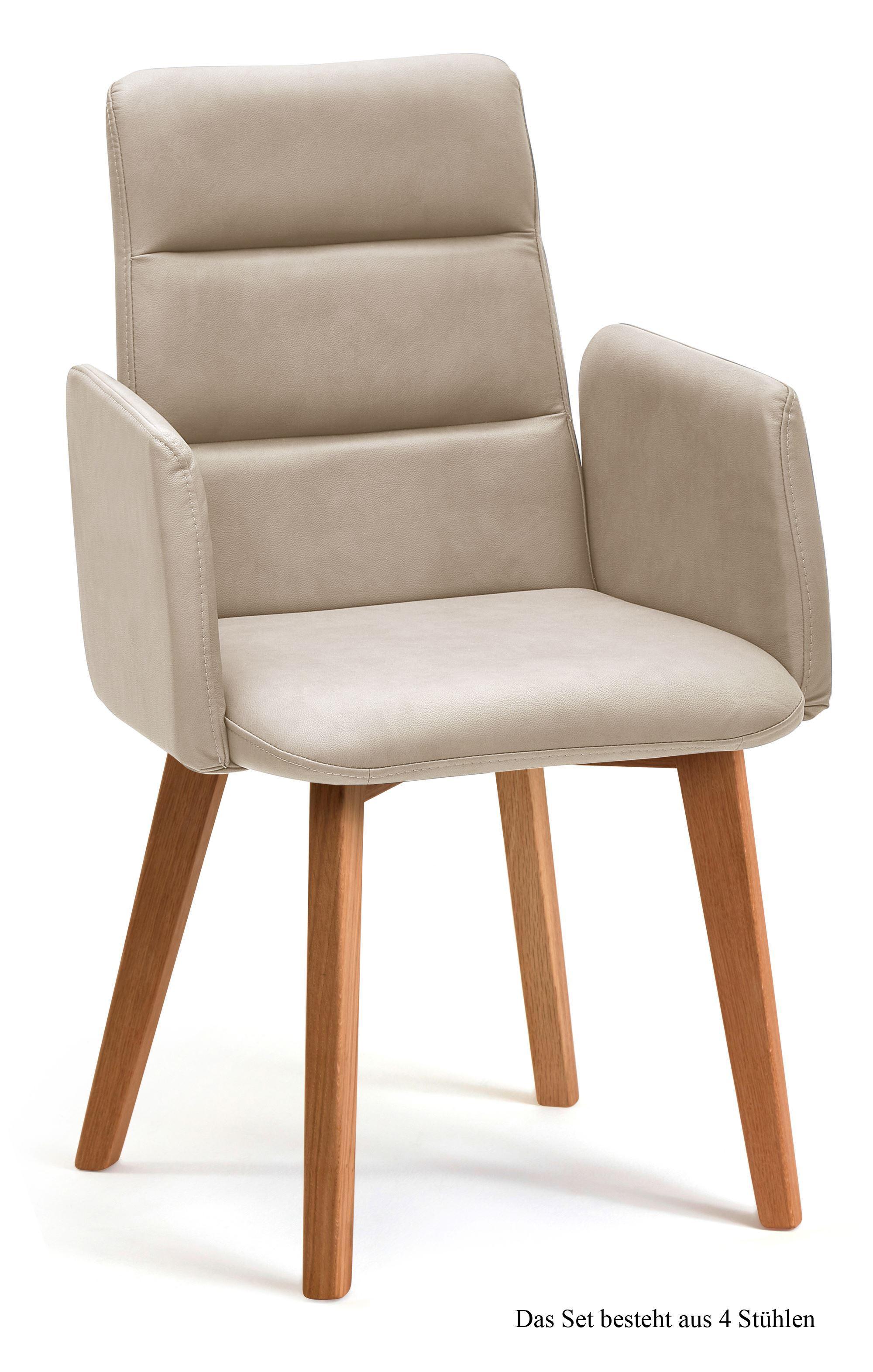 ARMLEHNSTUHL (4er-Set) Darelle 52x92x60 Eiche geölt/Natur - Eichefarben/Naturfarben, Kunststoff (60/92/52cm) - 58aufmkessel
