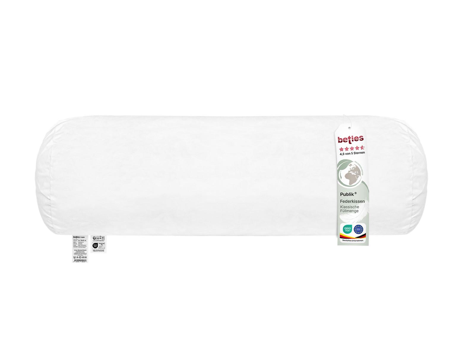 NACKENROLLE Publik Federfüllung 15/40 cm - Creme, Textil (15/40cm) - beties Heimtextil