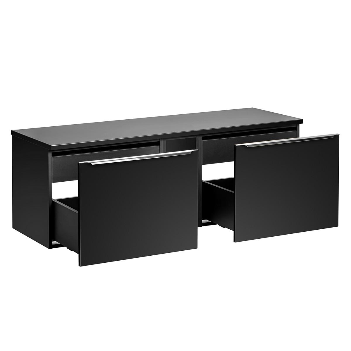 WASCHTISCHUNTERSCHRANK 140cm Éros Schwarz - Schwarz, Holzwerkstoff (140/48/46cm) - Petits-meubles