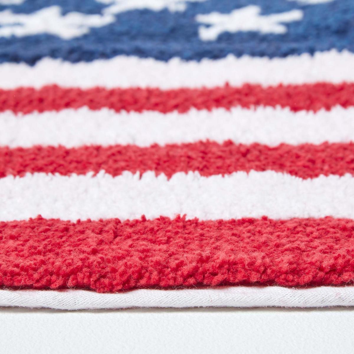 BADEMATTE Stars & Stripes 50/80 cm, Baumwolle - Rot, Textil (50/80cm) - Homescapes