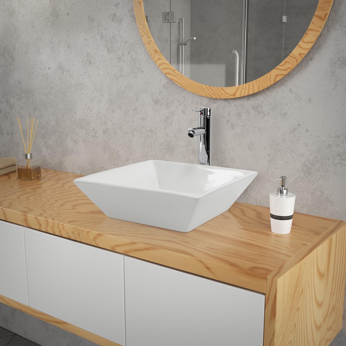 WASCHBECKEN - Weiß, Keramik (41/12/41cm) - ML-DESIGN