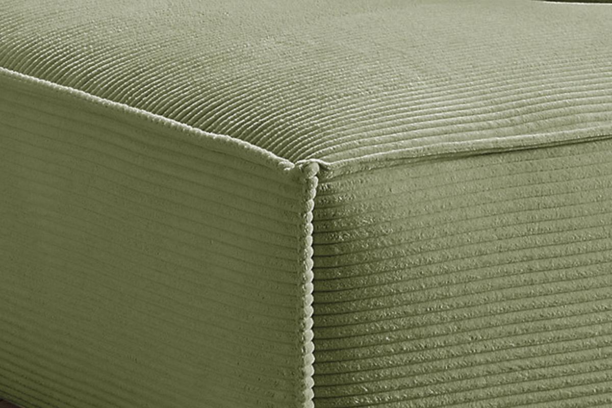 ECKSOFA SAMU Grün Cord - Schwarz/Olivgrün, Textil (254/224cm) - KAWOLA