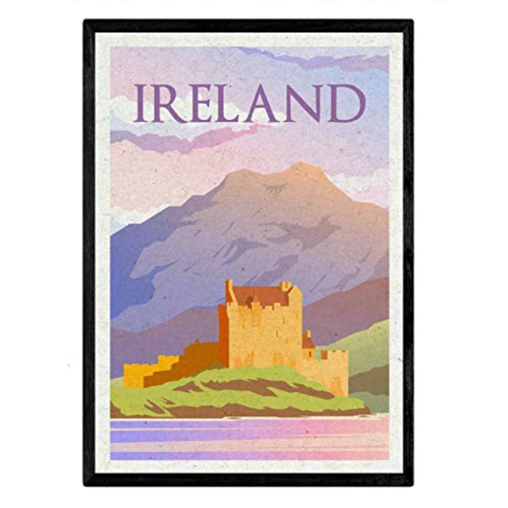 POSTER Vintage City Colors – Ireland A4 Rahmenlos - Klar, Papier (29.7/5/21cm) - Nacnic