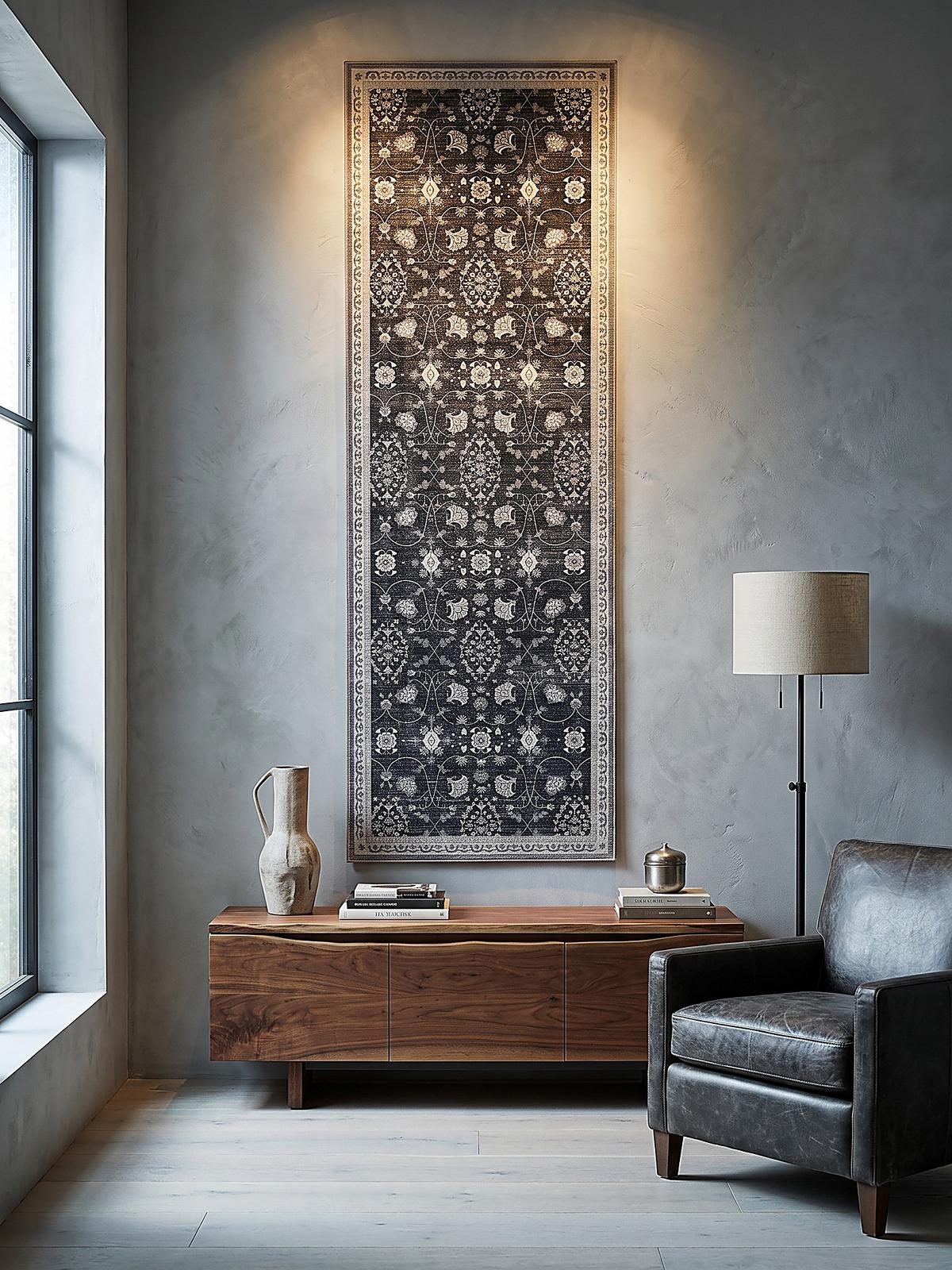 LÄUFER waschbar, mit floralen Ornamenten, VERNANTE in Schwarz-Creme-Grau, 80 x 150 cm - Schwarz, Textil (80/150cm) - KADIMA DESIGN