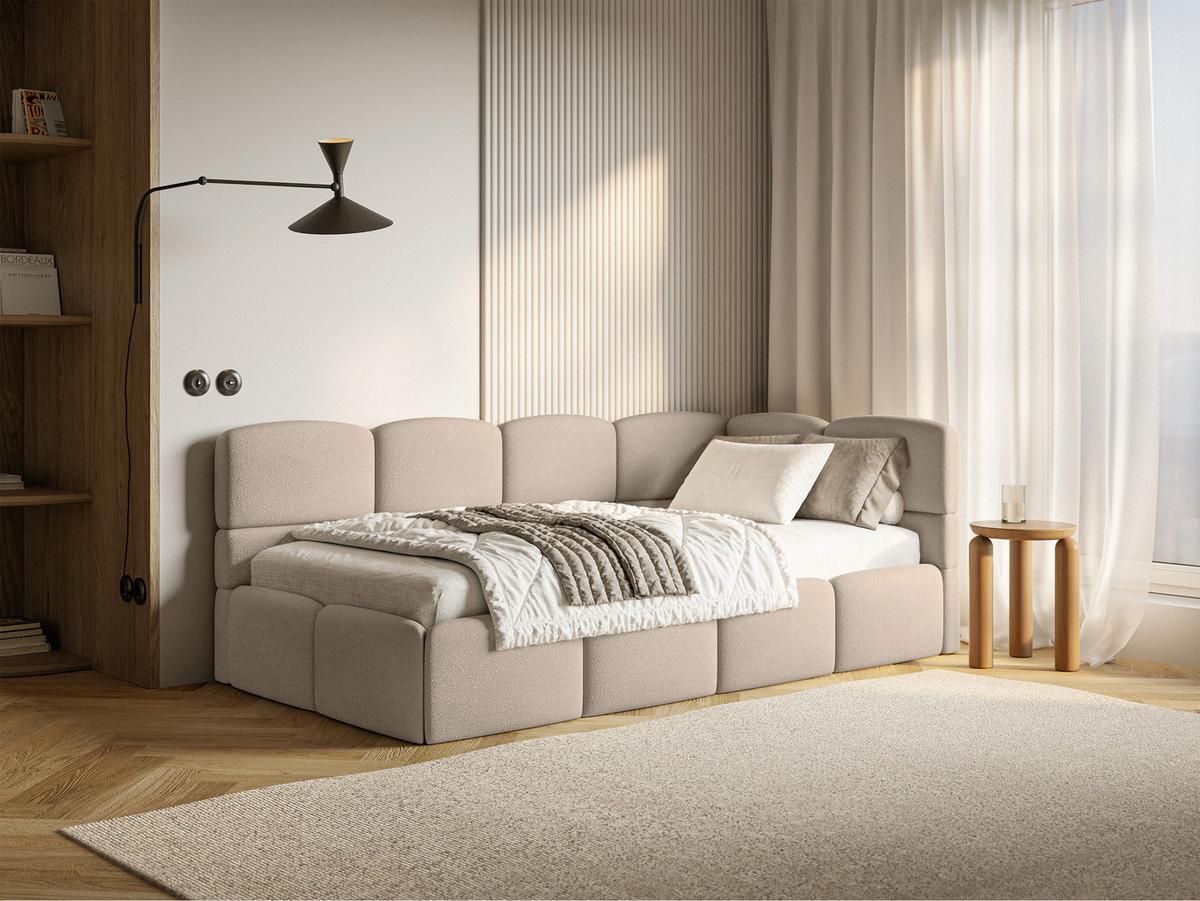 JUGENDBETT Cloudy Beige 120 x 200 cm - Beige/Schwarz, Kunststoff/Textil (120/200cm) - Selsey