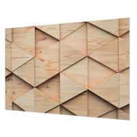 FOTOTAPETE 312x219 cm - Holzmosaik - Beige, Textil (312/219cm) - Wallfluent