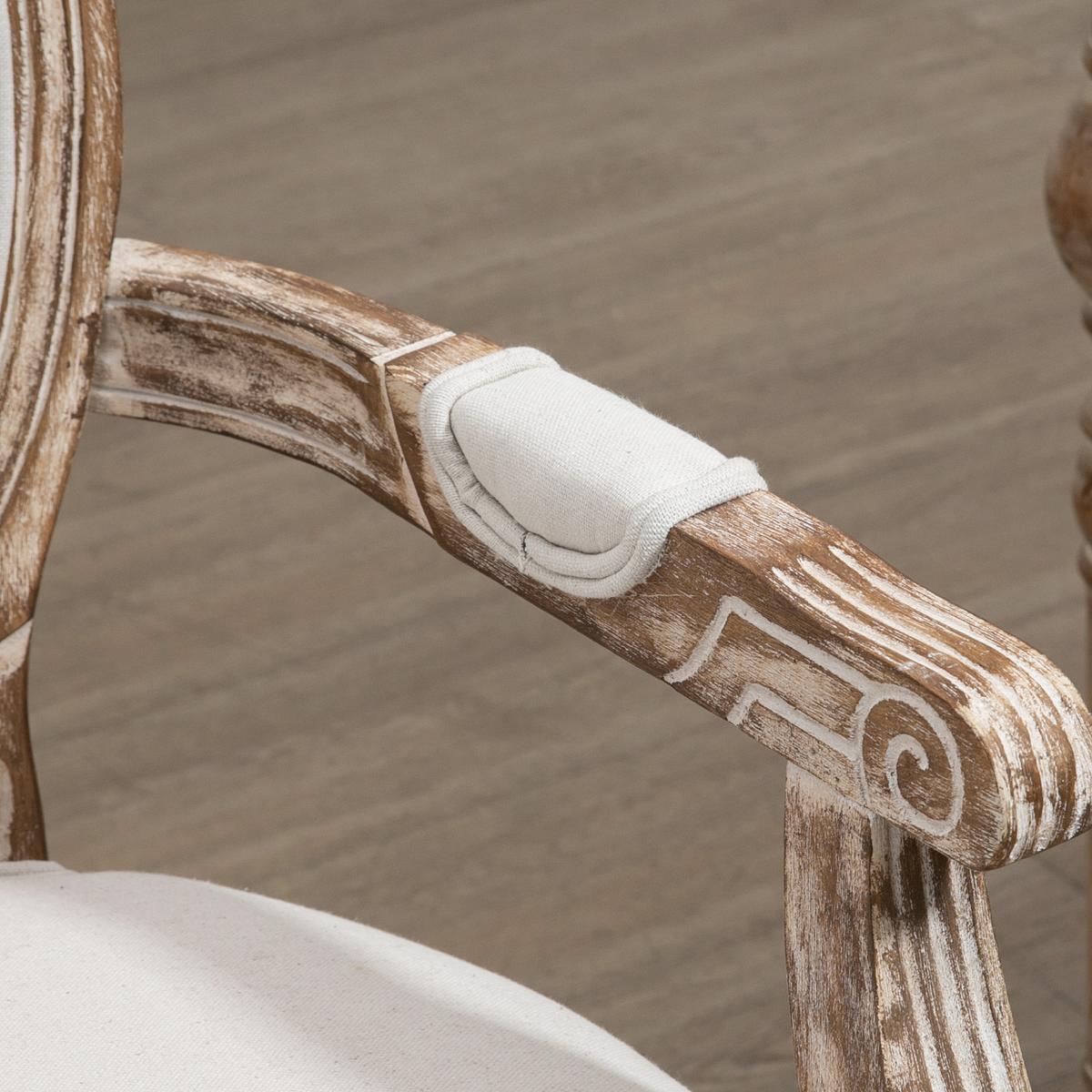 ESSZIMMERSTUHL mit Armlehnen Retro-Design Polsterstuhl Holz Cremeweiß - Creme, Holz (56/96/56cm) - HOMCOM