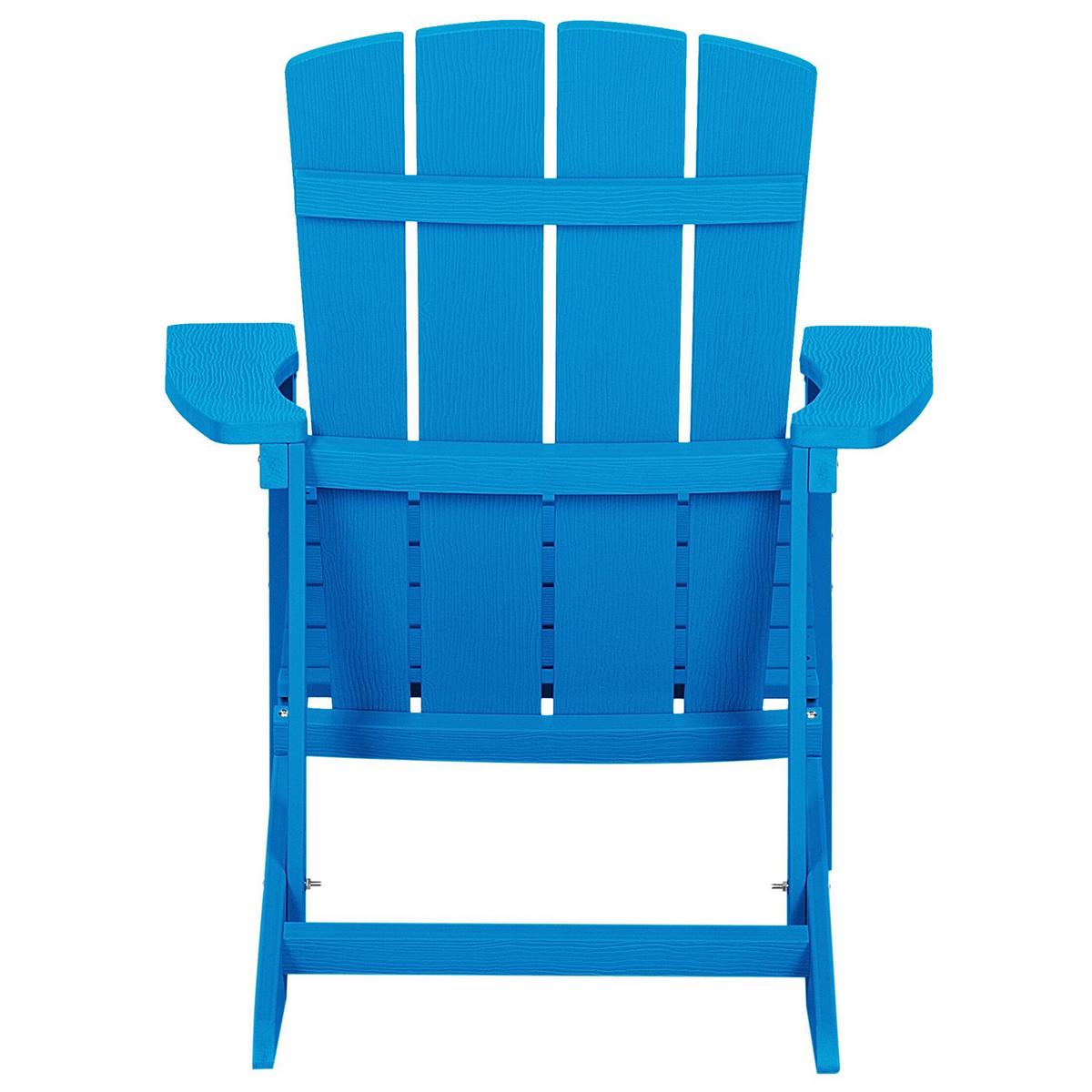 GARTENSTUHL mit Fußhocker Kunstholz blau Adirondack - Blau, Kunststoff (75/88/88cm) - Beliani