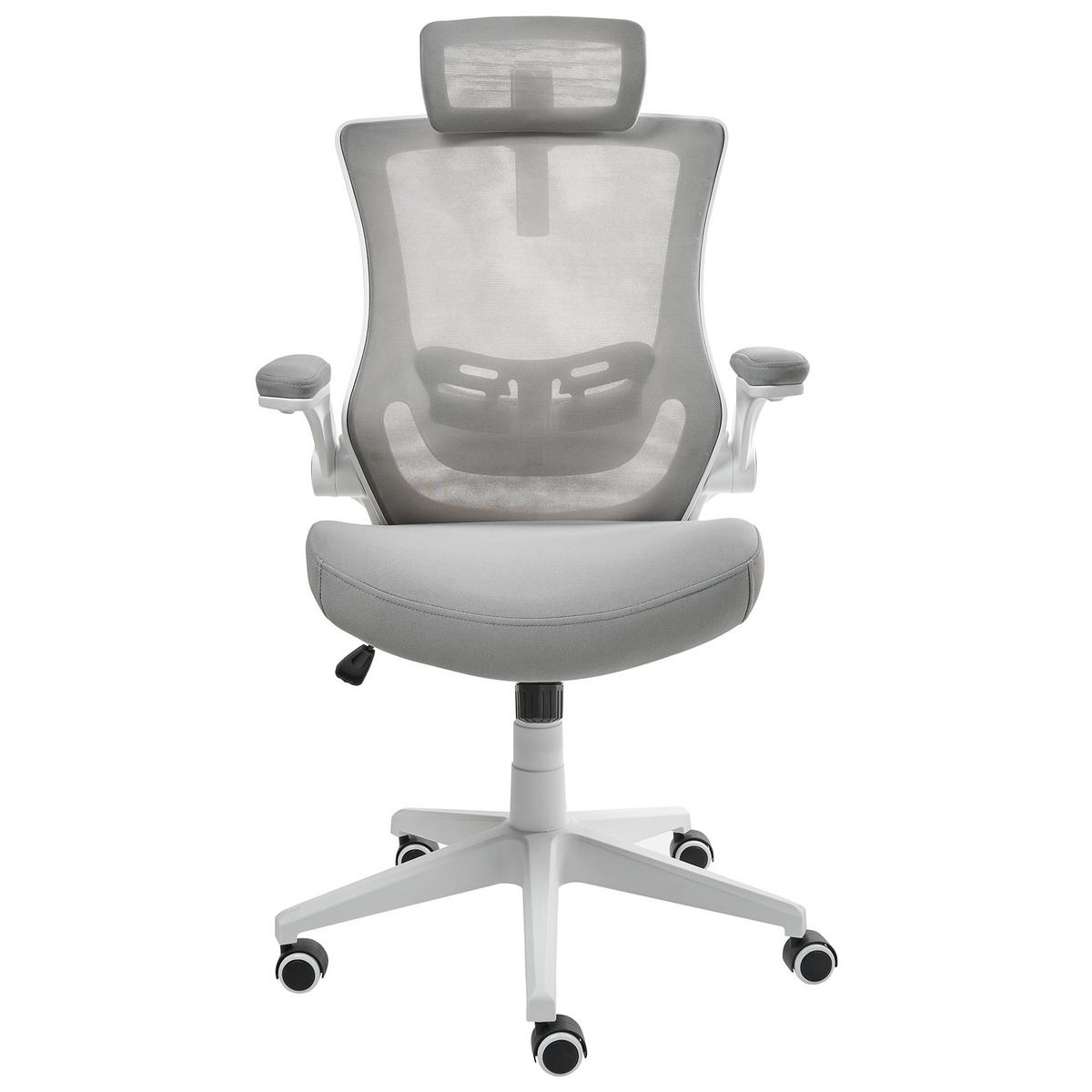 BÜROSTUHL Hellgrau Paladin - Hellgrau, Textil (52/96/56cm) - Beliani