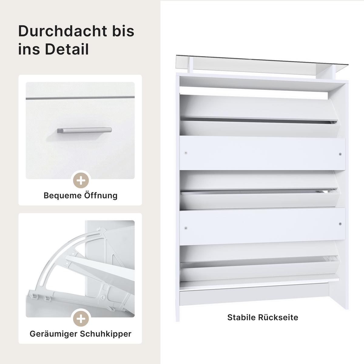 SCHUHSCHRANK Lavia Front in Eiche sägerau - Eiche San Remo, Holzwerkstoff (89/128/23cm) - Vladon