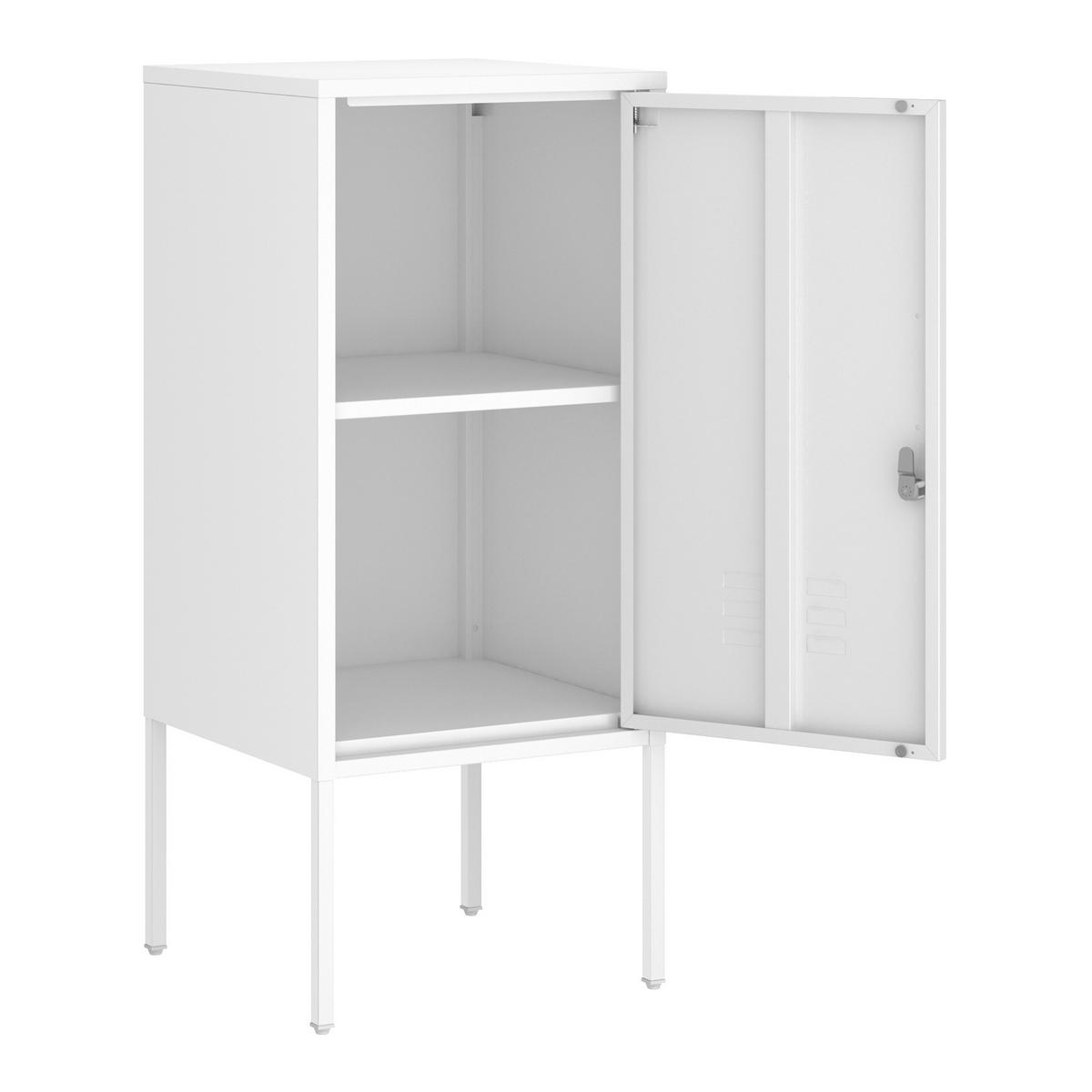 NACHTSCHRANK Hausjärvi - Weiß, Metall (35/82/35cm) - [en.casa]