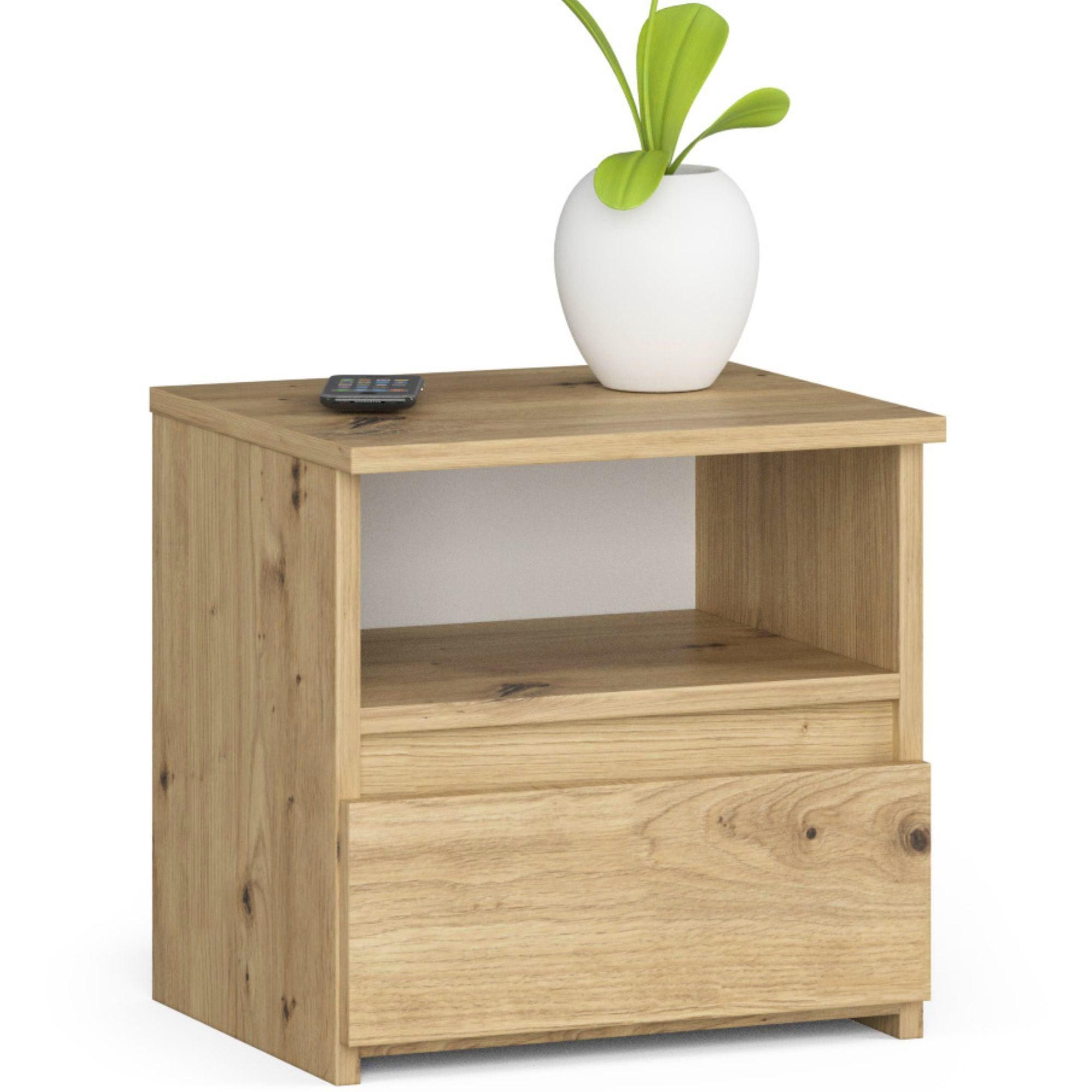 NACHTTISCH Eiche Artisan 40/40/35 - Eiche Artisan, Holzwerkstoff (40/40/35cm) - RAUMHIRSCH FURNITURE