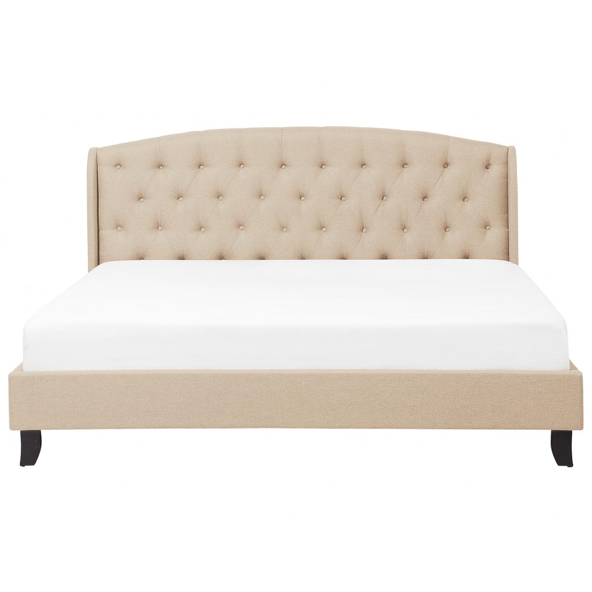 POLSTERBETT 180/200cm Beige Bordeaux - Beige, Textil (180/200cm) - Beliani