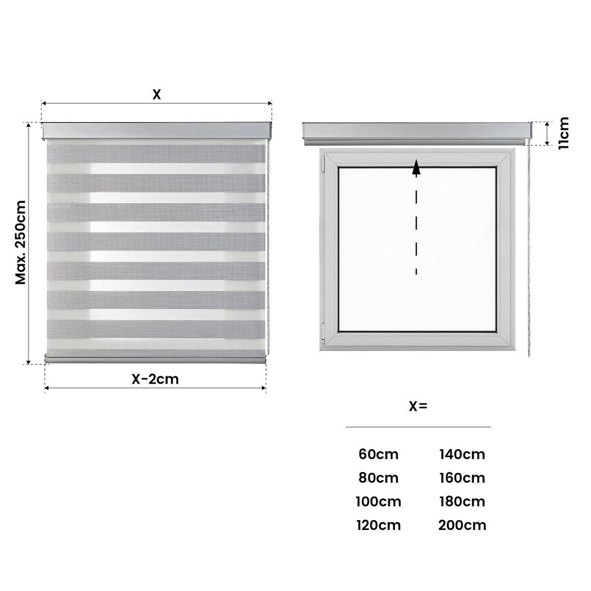 DOPPELROLLO Weiß 120x250 cm - Silberfarben, Kunststoff (120/250cm) - STORESDECO