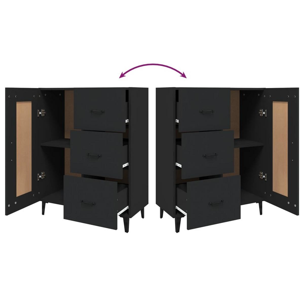 KOMMODE Foster 69.5/34/90 cm - Schwarz, Holzwerkstoff (69.5/90/34cm) - Nettlife