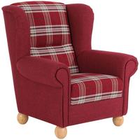 OHRENBACKENSESSEL Kasha Bezug Flachgewebe Buche natur / rot - Rot/Buchefarben, Kunststoff (93/103/87cm) - 58aufmkessel