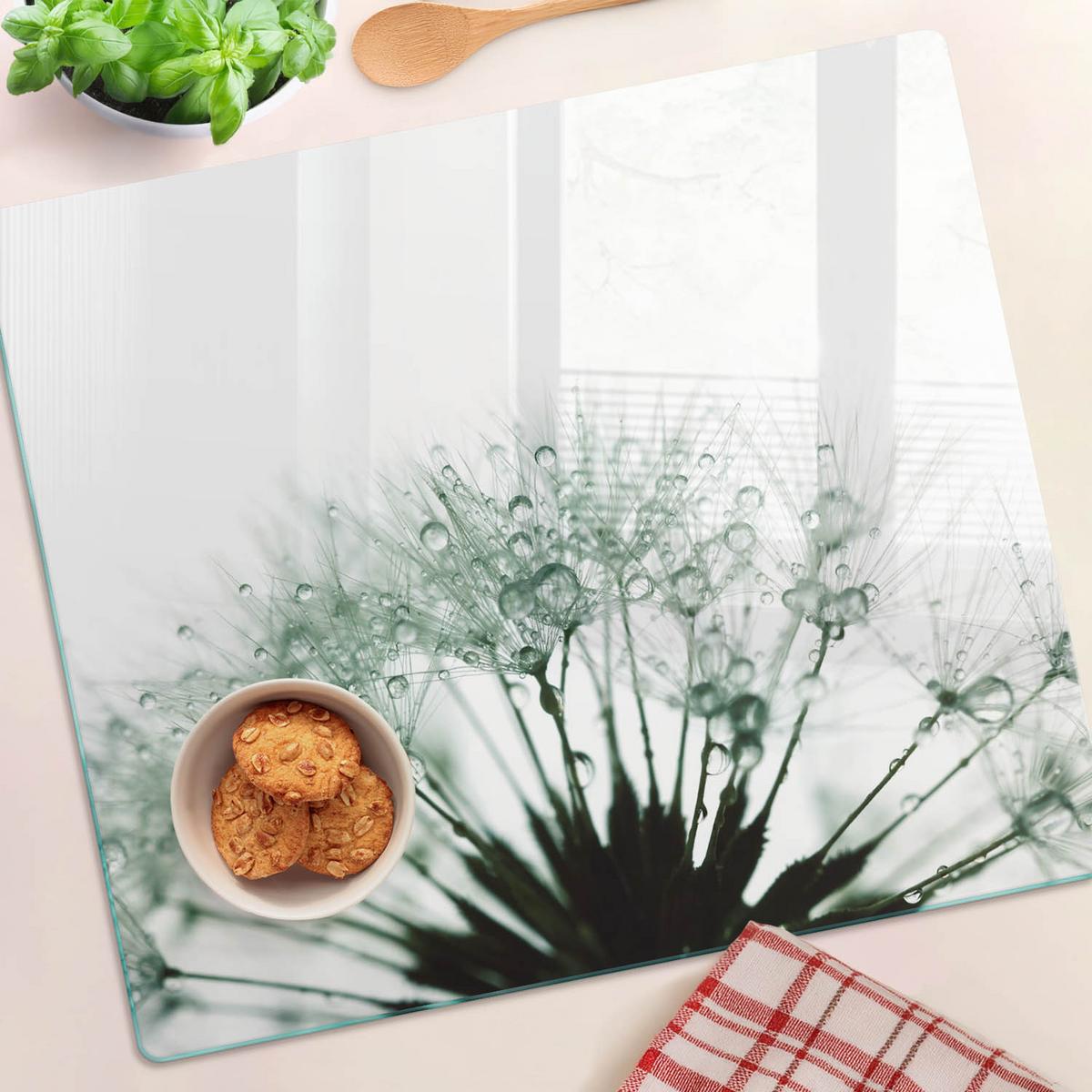 GLASPLATTE 60x52 cm Löwenzahn - Weiß, Glas (60/0.4/52cm) - TULUP