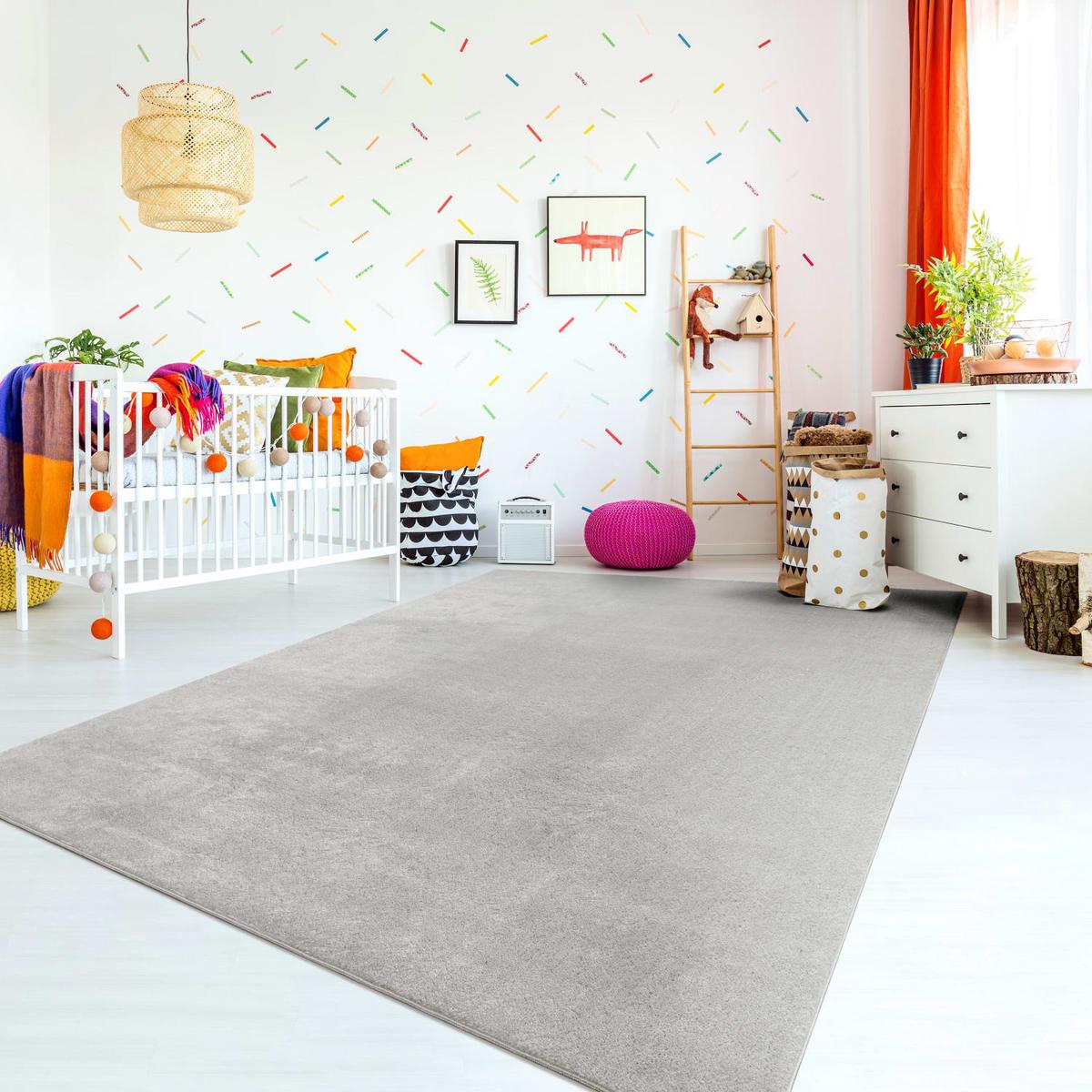 FLACHWEBETEPPICH Silberfarben 60 x 100 cm - Silberfarben, Kunststoff (60/100cm) - TT Home