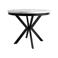 ESSTISCH ausziehbar Edder 90 - Schwarz/Weiß, Holzwerkstoff/Metall (90/90/76cm) - MIRJAN24