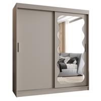 SCHIEBETÜRENSCHRANK mit Spiegel SPOTI 200/180/62 2-türig - Kaschmir/Silberfarben, Holz (180/200/62cm) - MÖBEL KRYSPOL