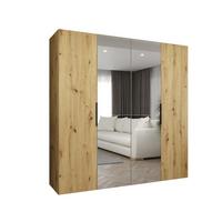 DREHTÜRENSCHRANK 202/200/52 4-türig - Kaschmir/Schwarz, Holz (200/202/52cm) - MÖBEL KRYSPOL