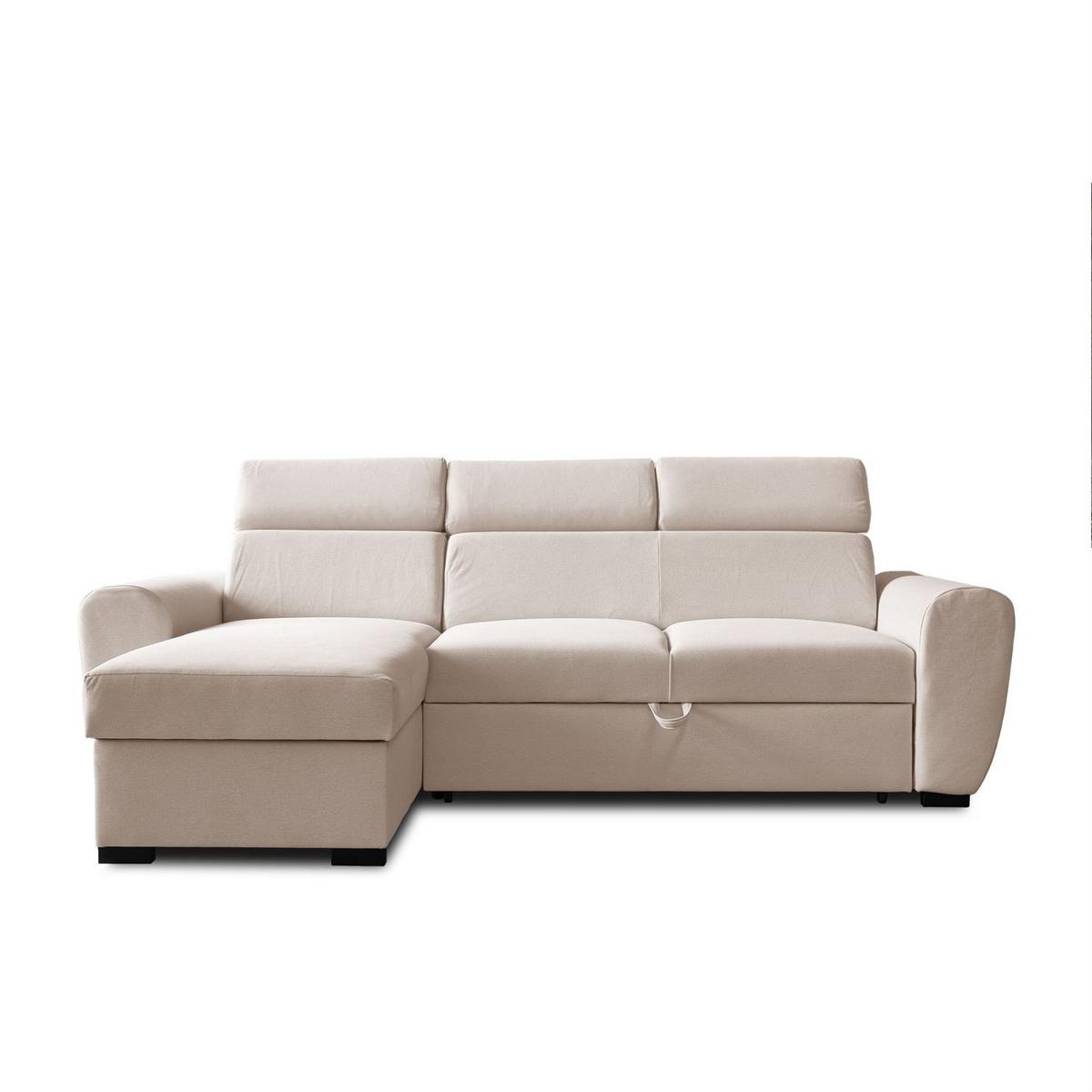 ECKSOFA FALCO mit Schlaffunktion Elli 04 - Beige, Textil (253/174cm) - Lookway