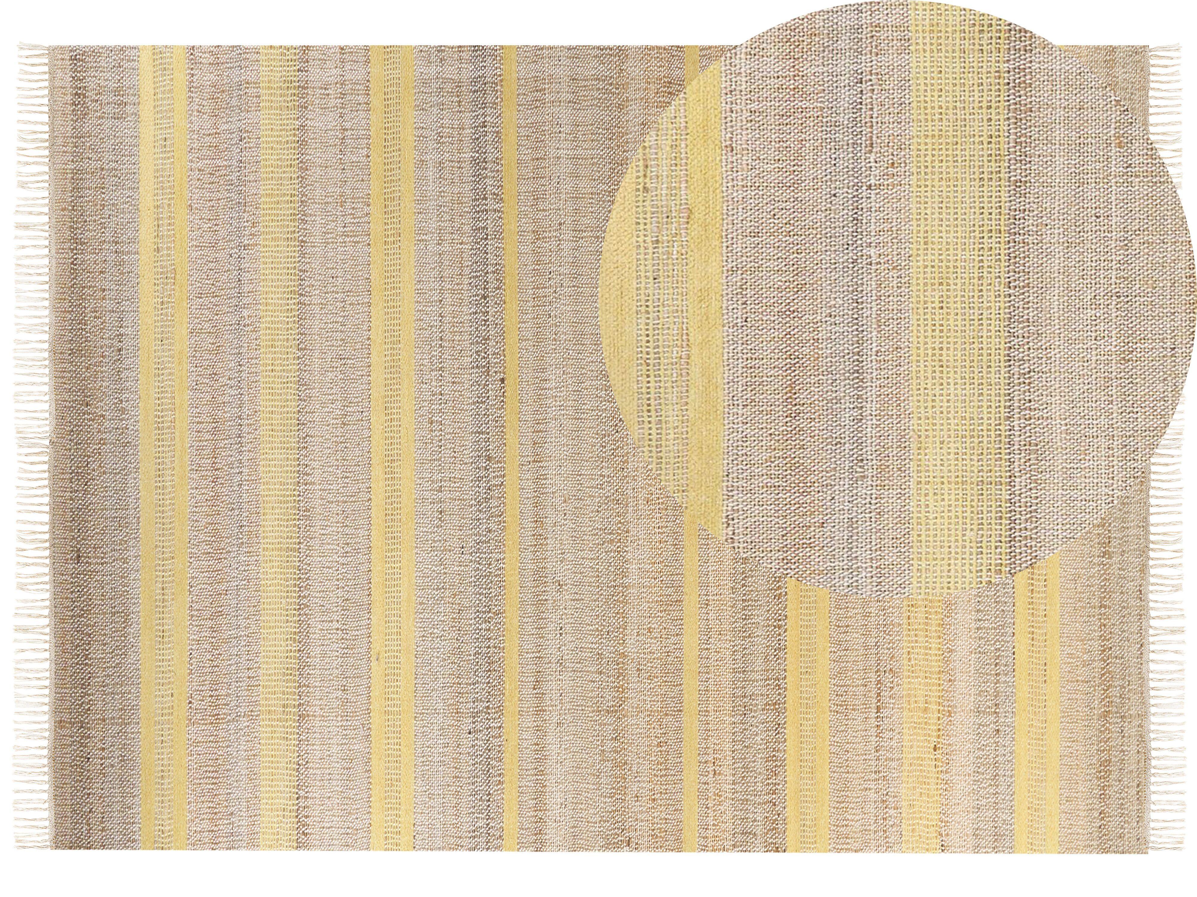 TEPPICH geflochten Talpur 230/160 cm - Beige, Naturmaterialien (160/230cm) - Beliani