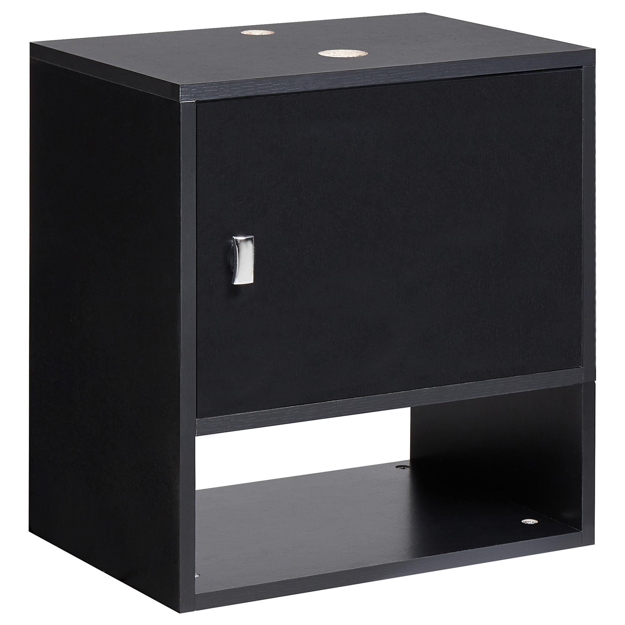 WASCHBECKENUNTERSCHRANK wandmontiertk 45 cm Schwarz Limeria - Schwarz, Holzwerkstoff (45/47/30cm) - Beliani