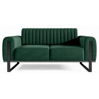 SOFA Parissa 164 cm - Schwarz/Grün, Textil/Metall (164/79/92cm) - Selsey