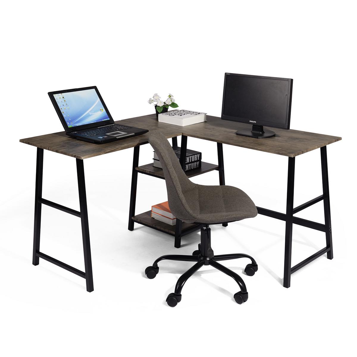 ECKSCHREIBTISCHE 120/50/75 cm in Braun - Braun, Holzwerkstoff/Metall (120/50/75cm) - Urban Meuble