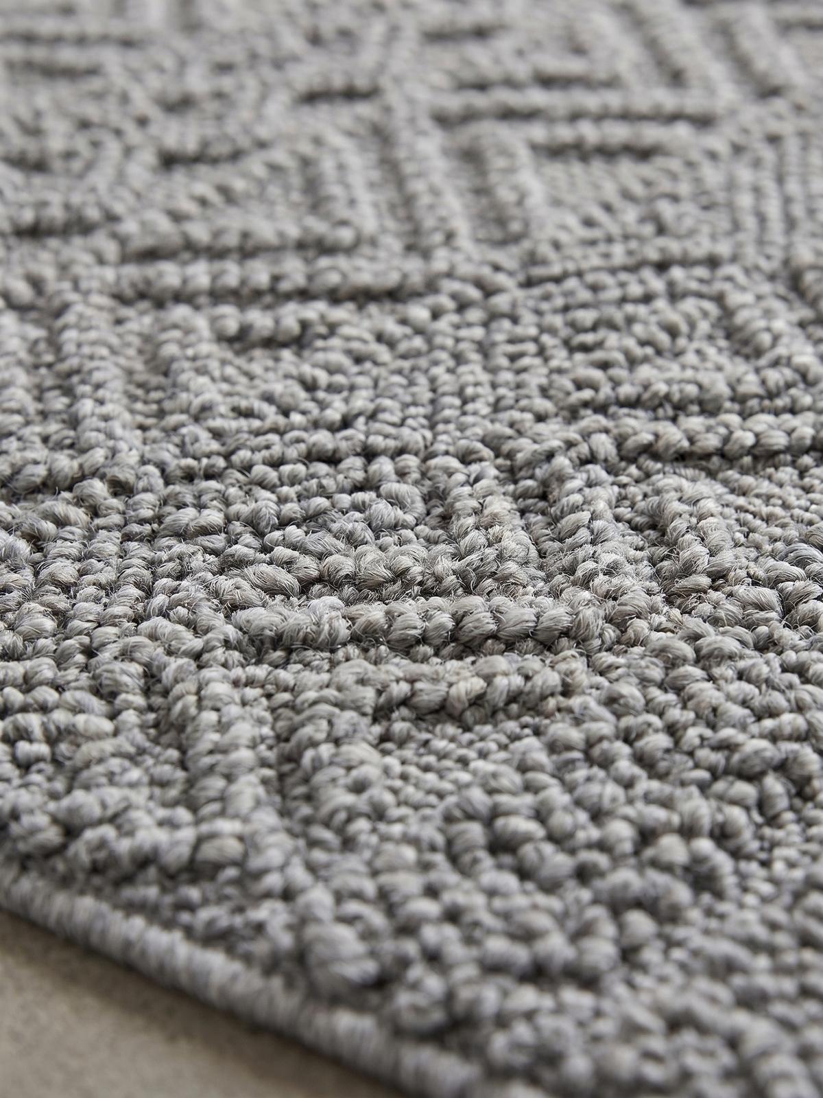 TEPPICH Flachgewebe LANGAU in Silber, mit Ethno-Streifen, 80 x 250 cm - Silberfarben, Textil (80/250cm) - KADIMA DESIGN