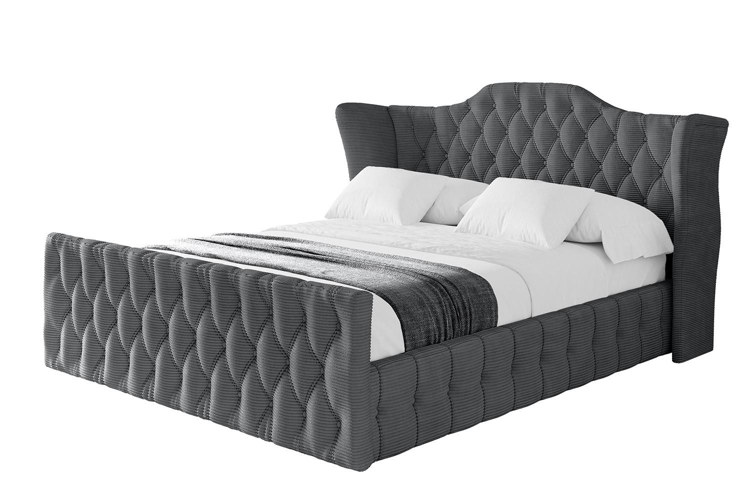 POLSTERBETT mit Bettkasten, Fußteil und Lattenrost, Boxbett ohne Matratze - MODY-Z 120x200 Dunkelgrau - Anthrazit, Holzwerkstoff/Textil (120/200cm) - ALTDECOR