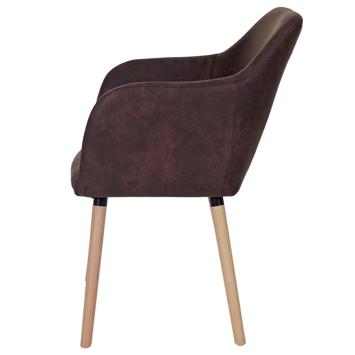 ESSZIMMERSTUHL Rehbraun 6er-Set - Hellbraun/Dunkelbraun, Textil (58/88/64cm) - MCW