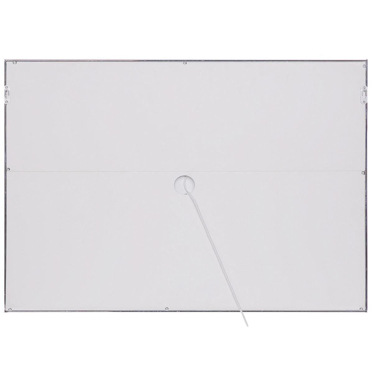 BADSPIEGEL mit LED-Beleuchtung rechteckig 80/60 cm Argens - Silberfarben, Kunststoff (80/60/4cm) - Beliani