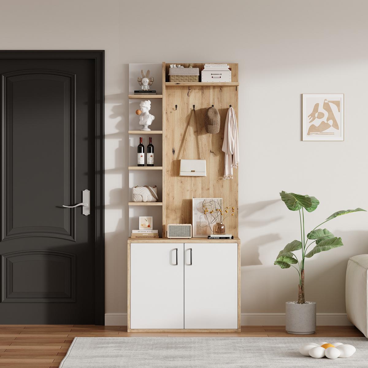 COAT TREE Flur Ausstattung mit Kleiderhaken - Buchefarben, Holzwerkstoff (75/180/33cm) - Urban Meuble