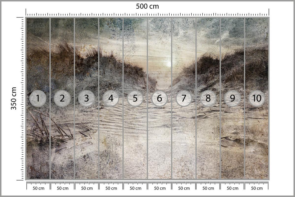 FOTOTAPETE Abstrakter Strand Beton Abstraktion 500x350 - Beige/Braun, Papier (500/350cm) - Muralo