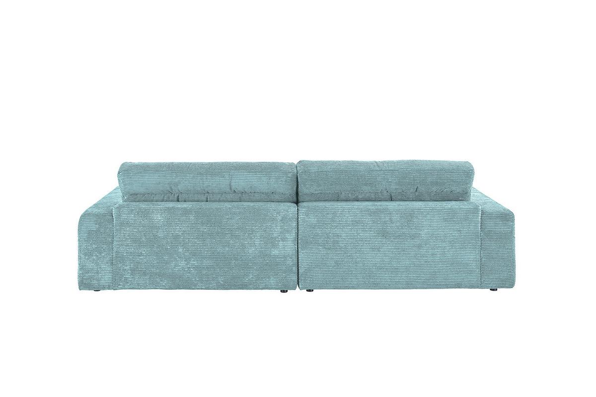 ECKSOFA LANA SOFA Hellblau Cord - Schwarz/Hellblau, Textil (296/205cm) - KAWOLA
