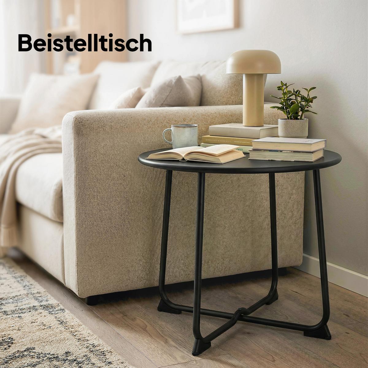 GARTENTISCH Metall Schwarz - Schwarz, Metall (50/50/45.5cm) - Outsunny